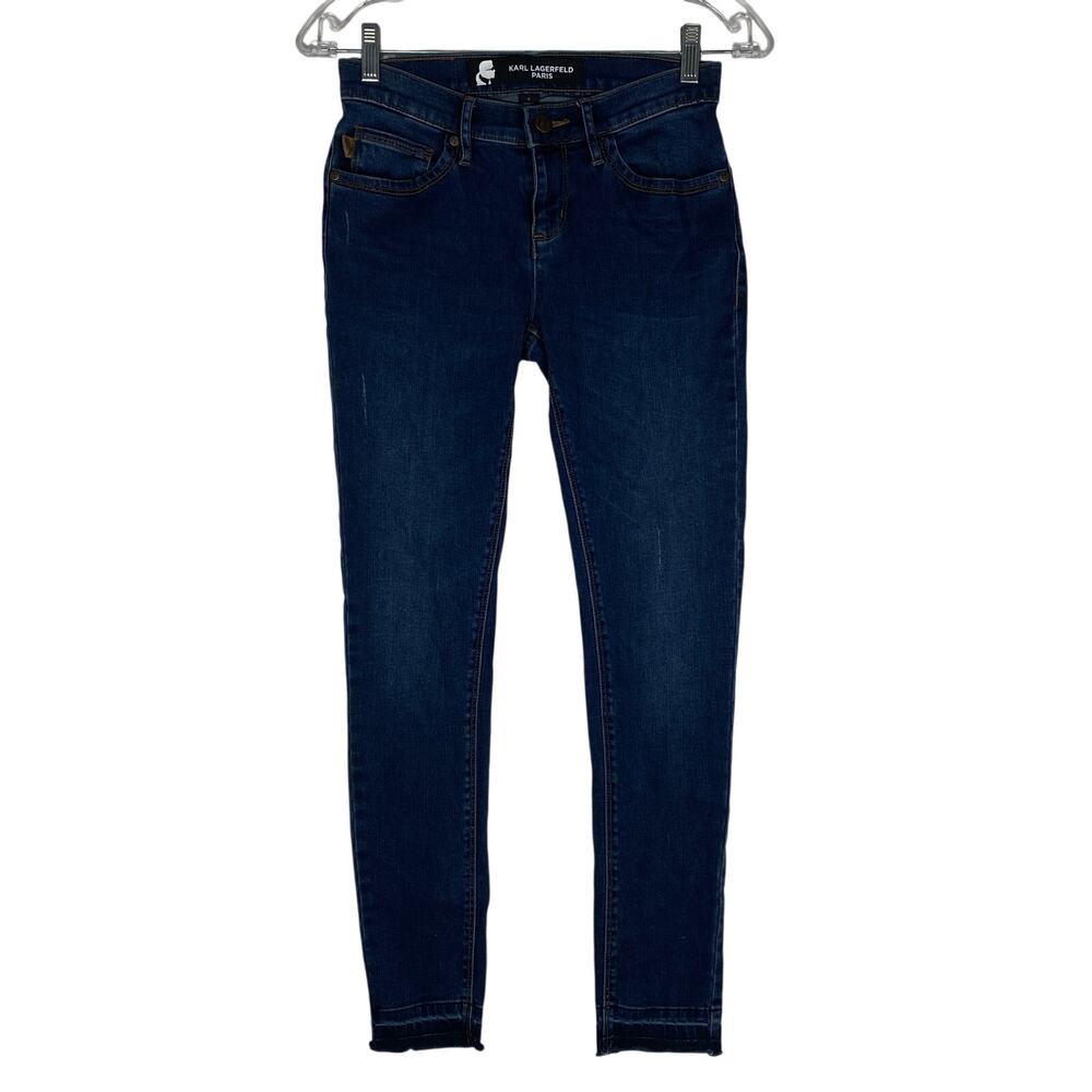 Karl Lagerfeld Paris Skinny Jeans Women 0 Blue Chic Designer Modern Sleek Casual